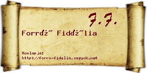 Forró Fidélia névjegykártya